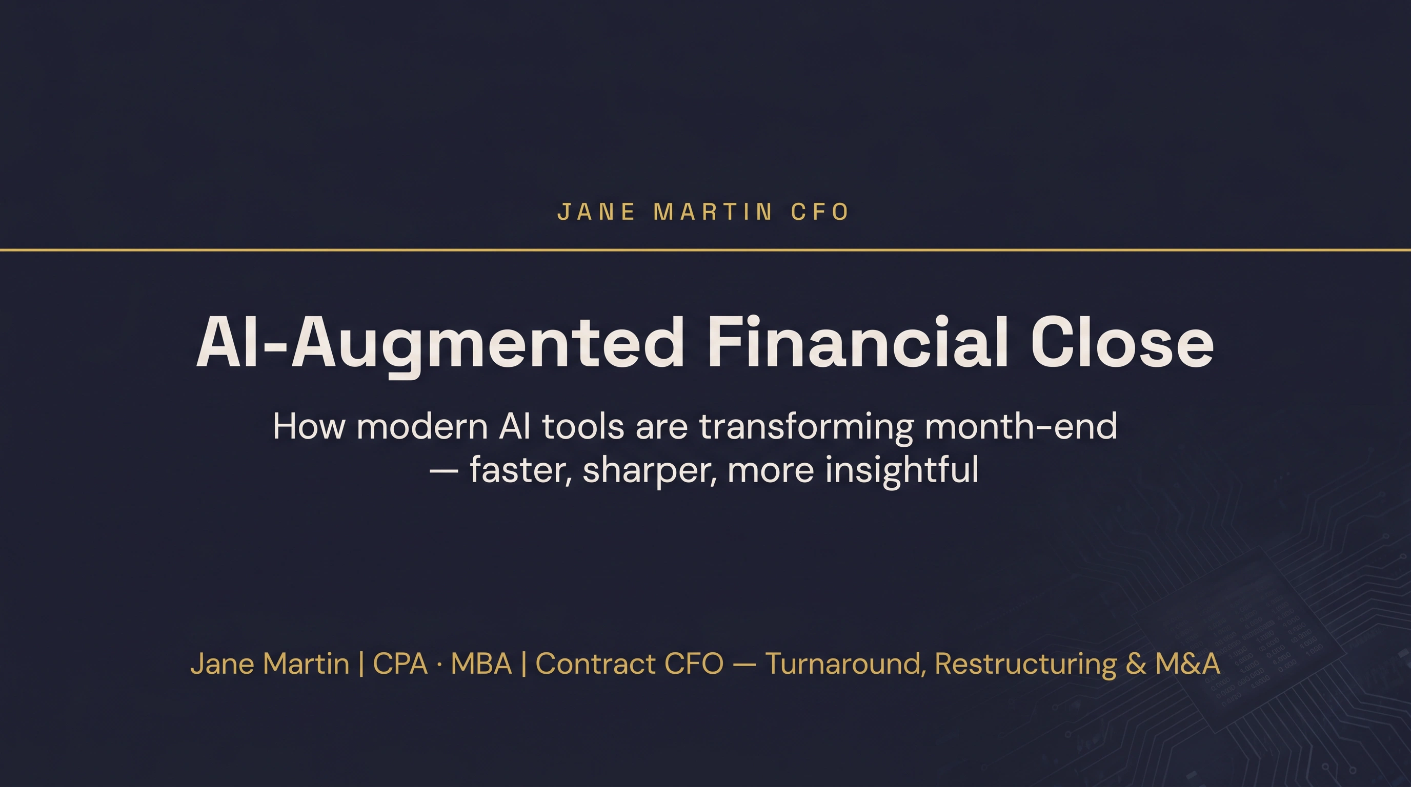 AI-Augmented Financial Close